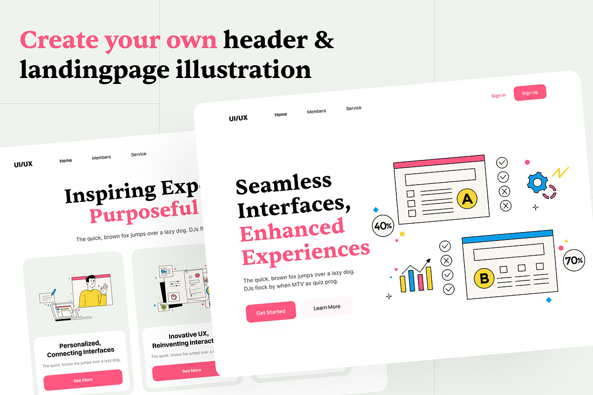 UI/UX Design Illustration Set