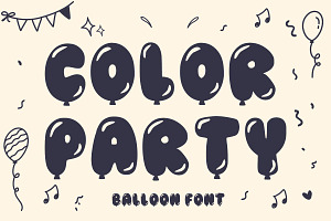 Color Party Cartoon Bubble font, a Handwritten Font by Fourteen Letter