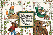 Whimsical Woodland Coloring Pages, an Animal Illustration by Image for Sale (Thumbnail 1 of 3)