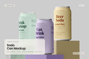 Soda Can Mockup, a Packaging Mockup by Toasin Studio