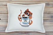 Cat, Coffee. Sublimation printing, an Illustration by ElliaArt (Thumbnail 4 of 4)