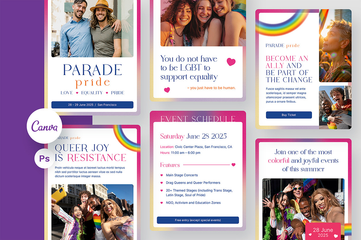 LGBT Parade Pride Instagram Template, a Social Media Template by artbart (Photo 1 of 3)