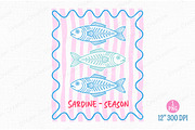 Summer Sardine Hand Drawn Line Art, an Illustration by Dream Creation (Thumbnail 1 of 7)