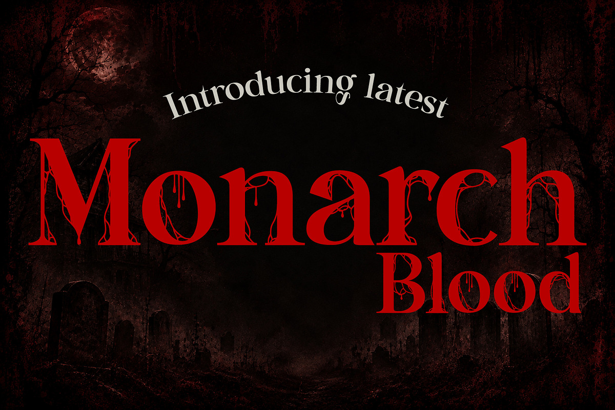 Monarch Blood – Horror Display Font, a Blackletter Font by Compaq_Creative (Photo 1 of 5)