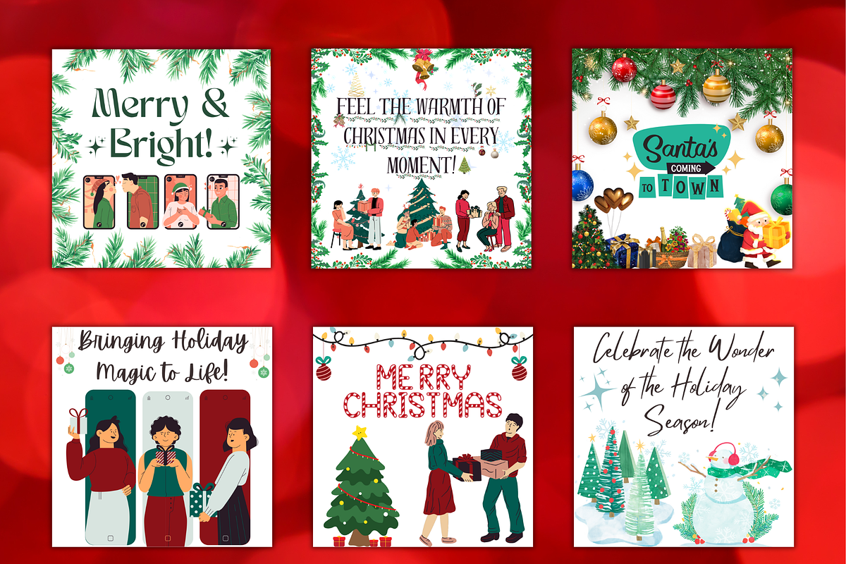Cute & Charming Christmas Cards Set, a Card Template by WynterLife Studio (Photo 4 of 4)