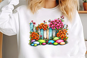 Watercolor Spring Fence Clipart, an Illustration by GatewayDesign (Thumbnail 4 of 5)