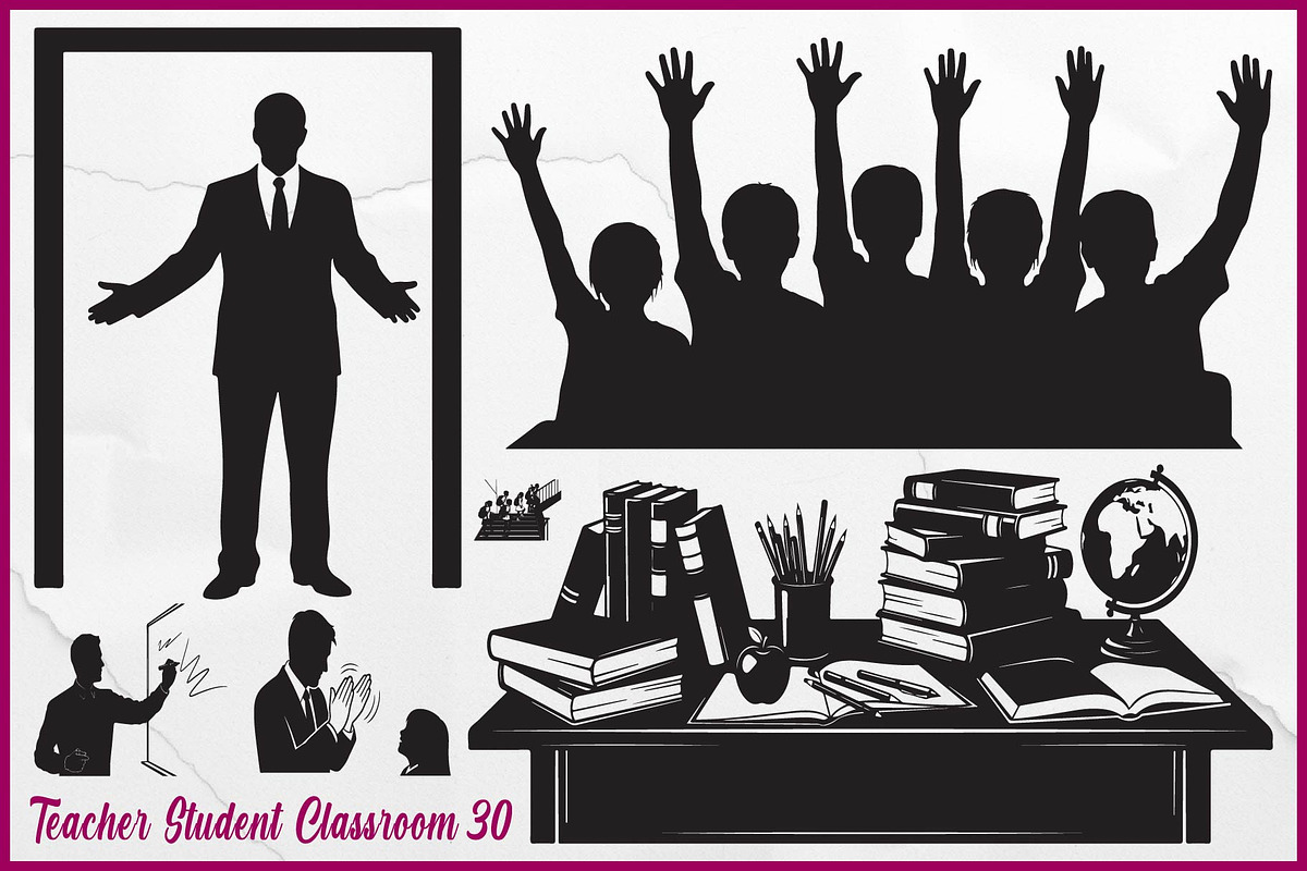Teacher Student Classroom Silhouette, an Object Graphic by yasushie (Photo 1 of 6)