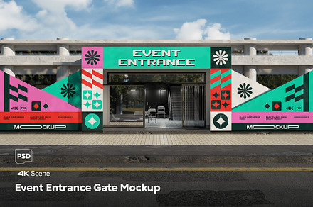 Event Entrance Gate Mockup, an Advertising Mockup by megostudi0
