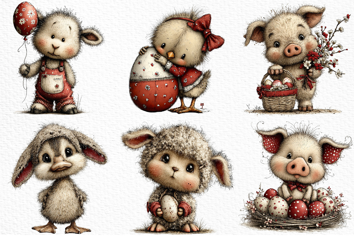 Whimsical Easter Farm Animals PNG, an Illustration by Craft Nest (Photo 6 of 11)