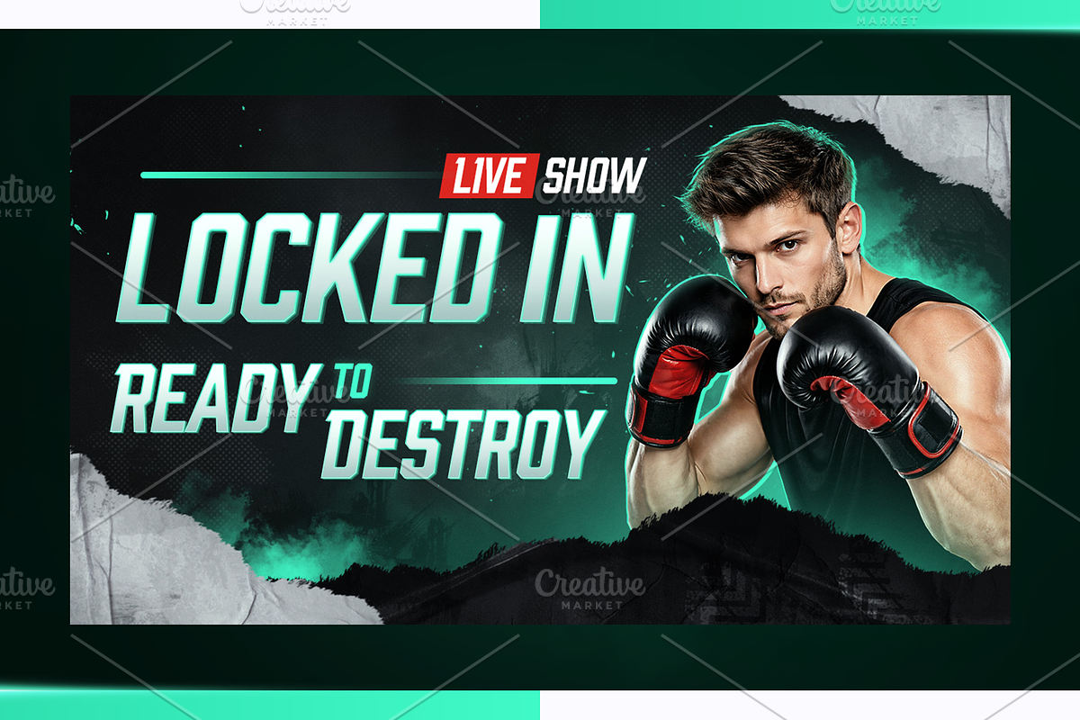 Boxing YouTube Thumbnail Pack, a Social Media Template by OnurDemircan (Photo 3 of 6)