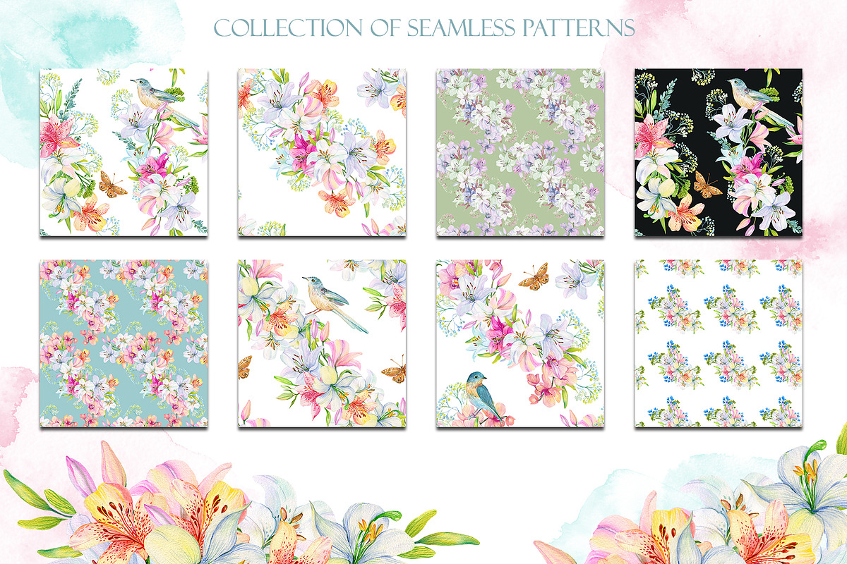 Lilies watercolor set, an Illustration by MitrushovaArt (Photo 9 of 14)