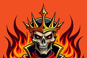 Skeleton King with Golden Crown, an Object Illustration by SouravDesign (Thumbnail 1 of 3)