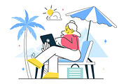 10 Digital Nomad Lifestyle Vector, a Work Illustration by denayunebgt (Thumbnail 4 of 4)