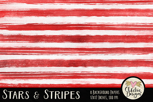 Watercolor Stars & Stripes Textures