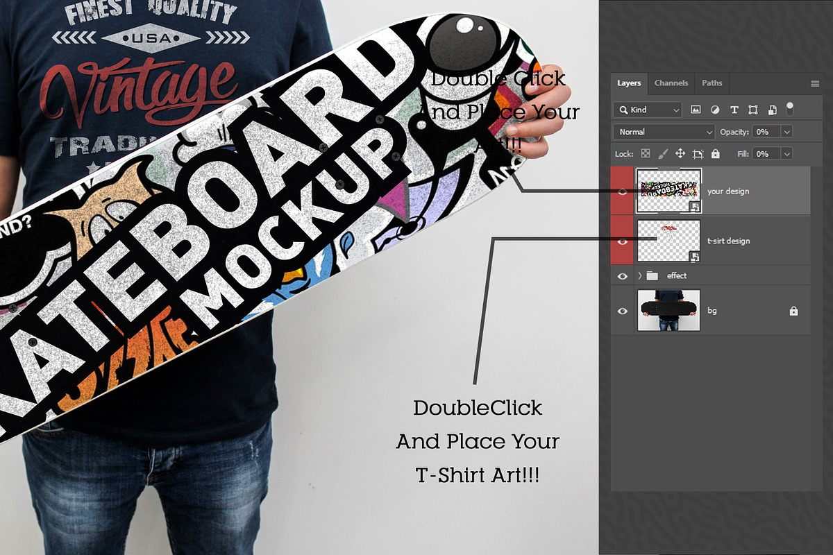 Skateboard Mockup #36, a Shirt Mockup by alexandeerco (Photo 4 of 5)