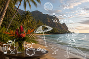 Coastal Summer Line Art, a Seasonal Illustration by Watercolor dreams (Thumbnail 2 of 3)