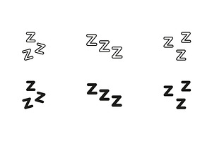 Zzz Sleep Icons Set, an Object Illustration by Gentle Studio