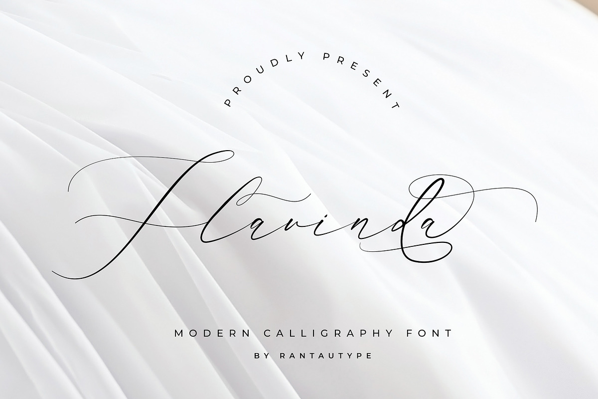 Flavinda Wedding Calligraphy Font, a Script Font by RantautypeStudio (Photo 1 of 16)