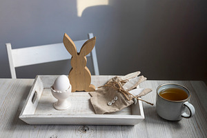 High angle shot of a white wooden tr, a Holiday Photo by Imaginarium
