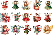 Christmas Cute Fairy Clipart, an Illustration by designcity5 (Thumbnail 3 of 5)