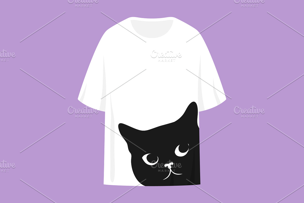 Peeking Black Cat Sticker, an Animal Illustration by PsychocheArt (Photo 3 of 3)