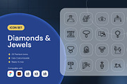 Diamonds & Jewels Icon, an Outline Icon by Nathaya Studio (Thumbnail 1 of 2)