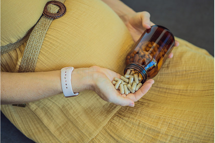 Prenatal Vitamins. Portrait Of, a Health & Medical Photo by Elizaveta Galitskaya