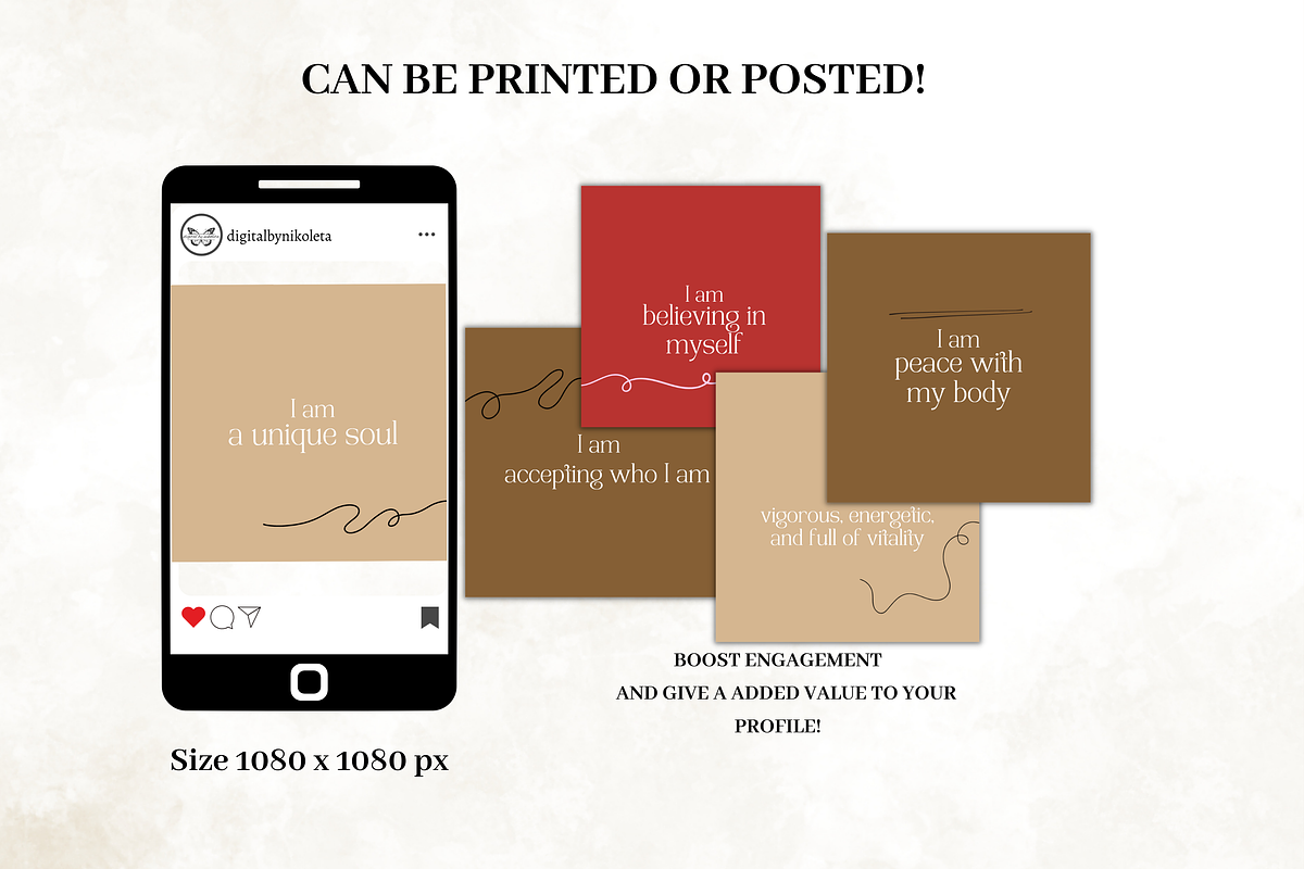 Earth Colors Affirmation Card Deck, a Templates & Theme by Digital By Nikoleta (Photo 5 of 10)