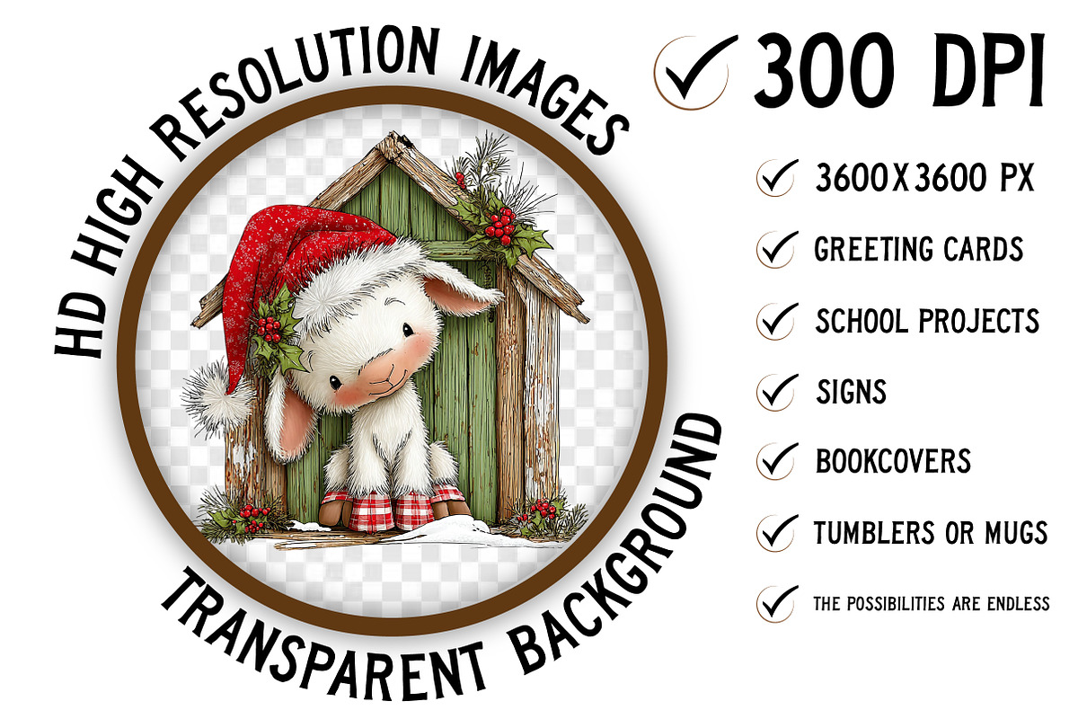 Cozy Barn Christmas Clipart Png, an Illustration by Craft Nest (Photo 2 of 6)