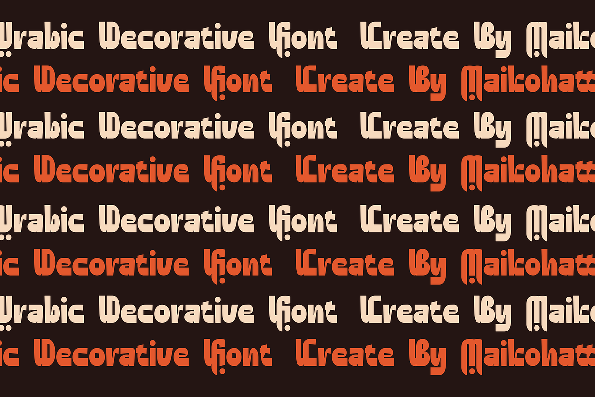 Wahiej - Arabic Decorative Font, a Handwritten Font by MaikoHatta (Photo 9 of 9)