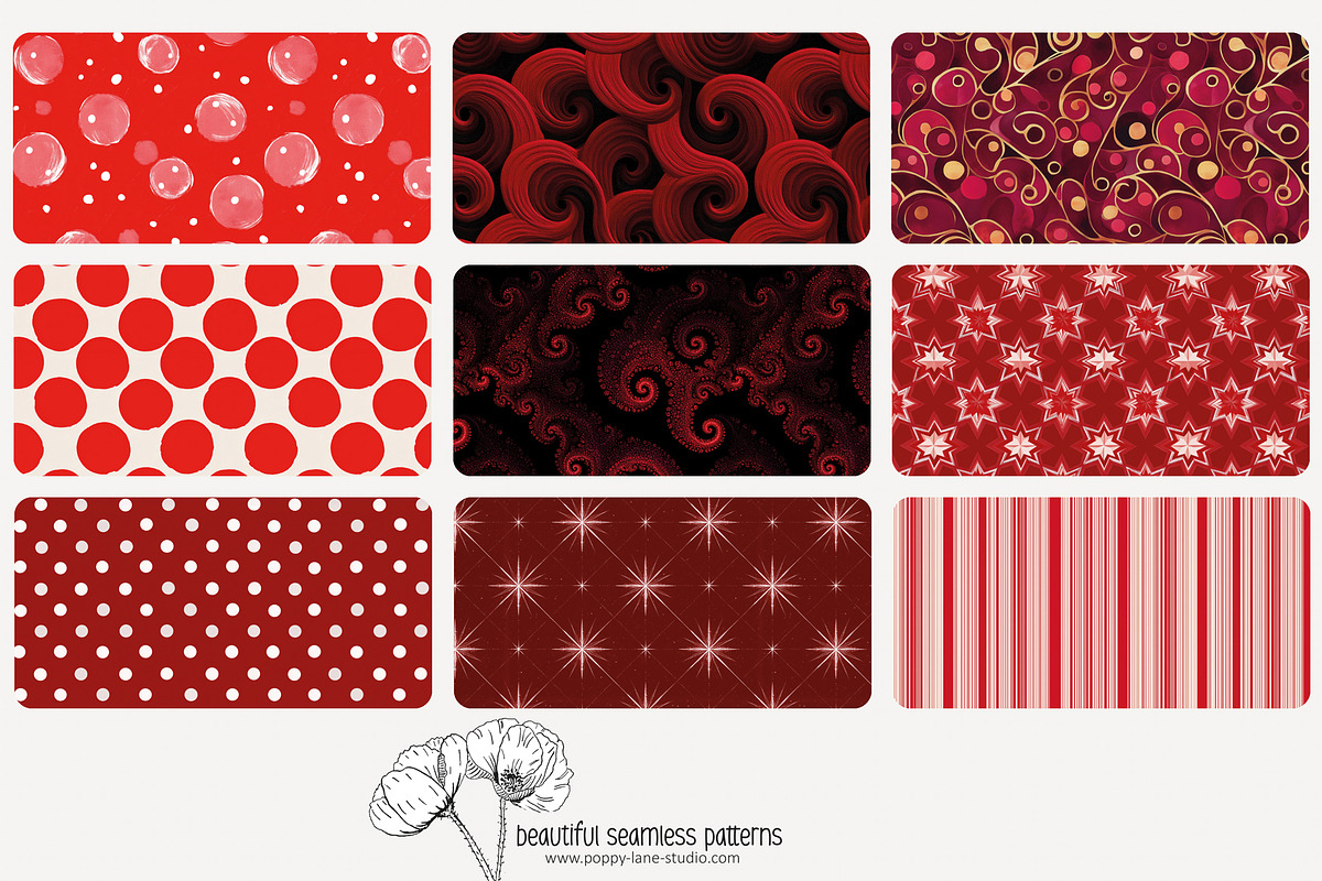 80 red geometric seamless pattern, a Pattern Graphic by Poppy Lane Studio (Photo 2 of 11)