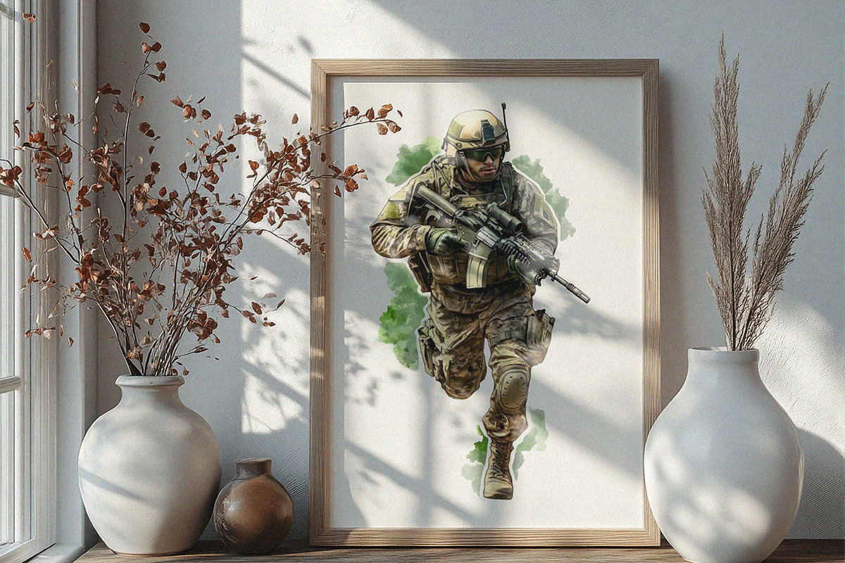 Watercolor Military Clipart (PNG), an Object Illustration by DesignBTF (Photo 5 of 7)