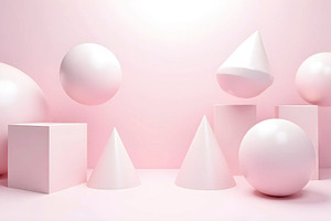 3D Geometric Minimal Abstract Backdr, a Photo by LOGOCREATIVE