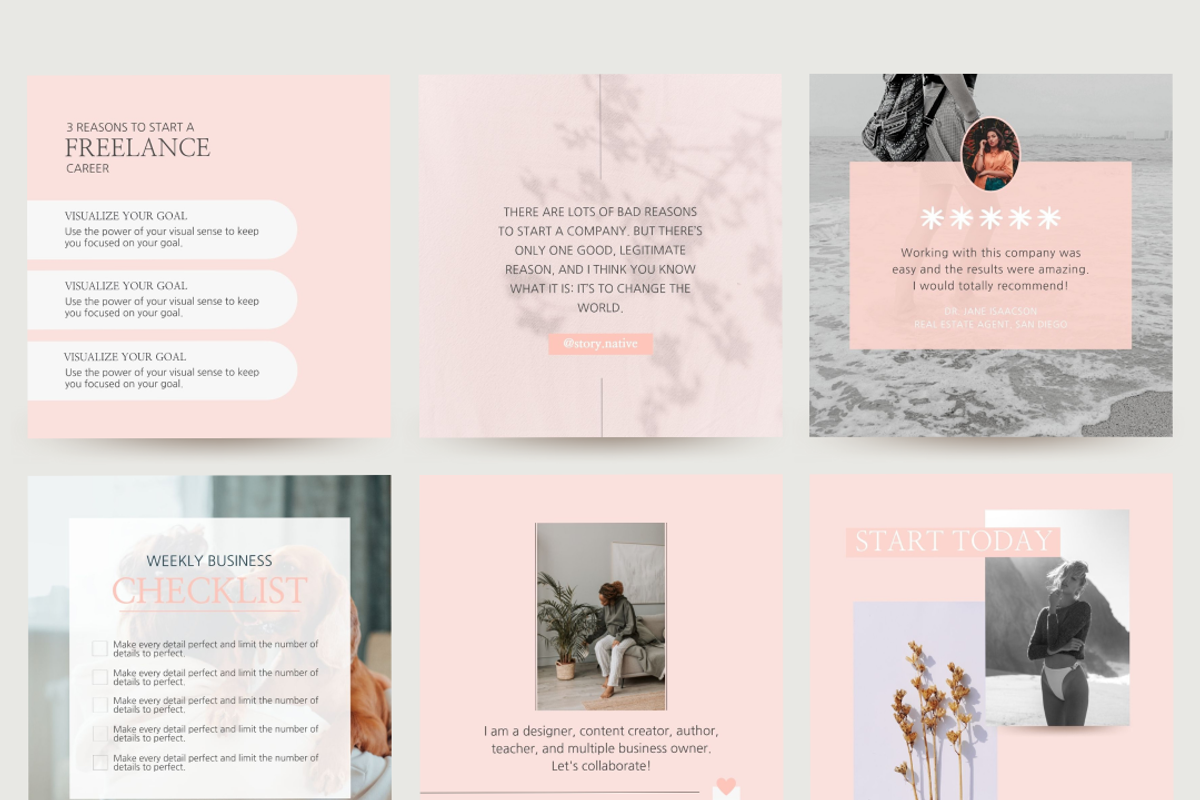Pink Instagram Coach Canva Templates, a Social Media Template by Story ...