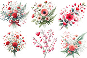 Valentine Wildflowers Clipart, an Illustration by Designworld (Thumbnail 2 of 5)