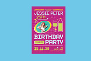 Blue Pixel Y2K Birthday Invitation, a Card Template by Neermana (Thumbnail 3 of 4)