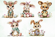 Watercolor Easter Cute Animals Png, an Illustration by Creative Art (Thumbnail 3 of 8)