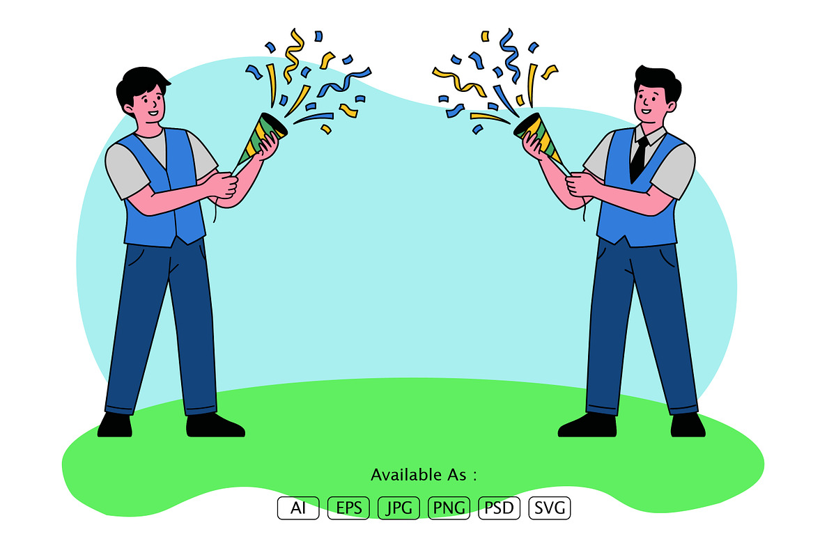 Celebration Team Illustration, a Person Illustration by Partikusi Design (Photo 1 of 3)