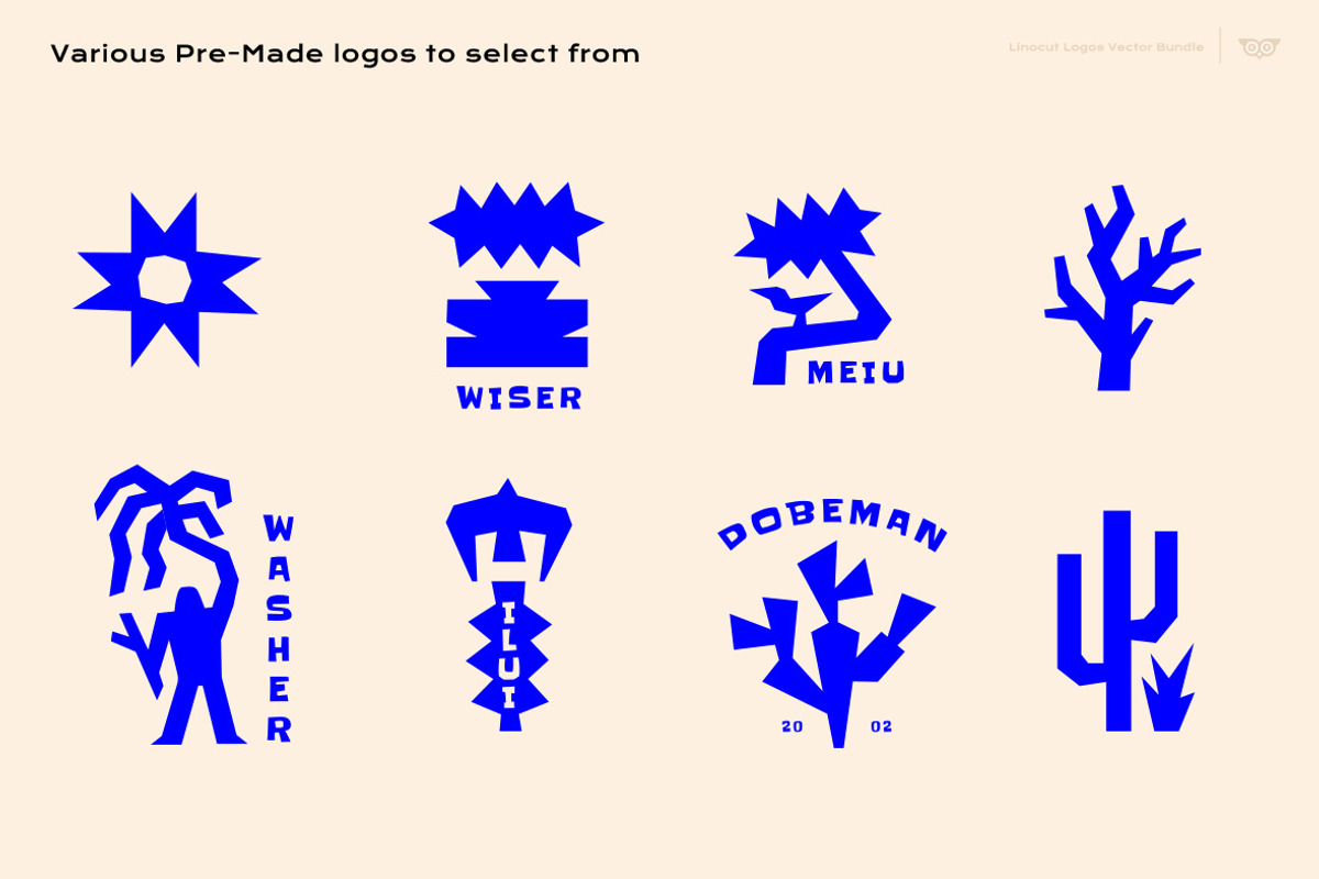 Linocut Logos Vector Bundle, a Branding & Logo Template by ClayStudio (Photo 5 of 9)