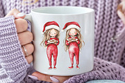 Cute Holiday Girls Funny Christmas, an Illustration by CraftArtStudio (Thumbnail 5 of 6)