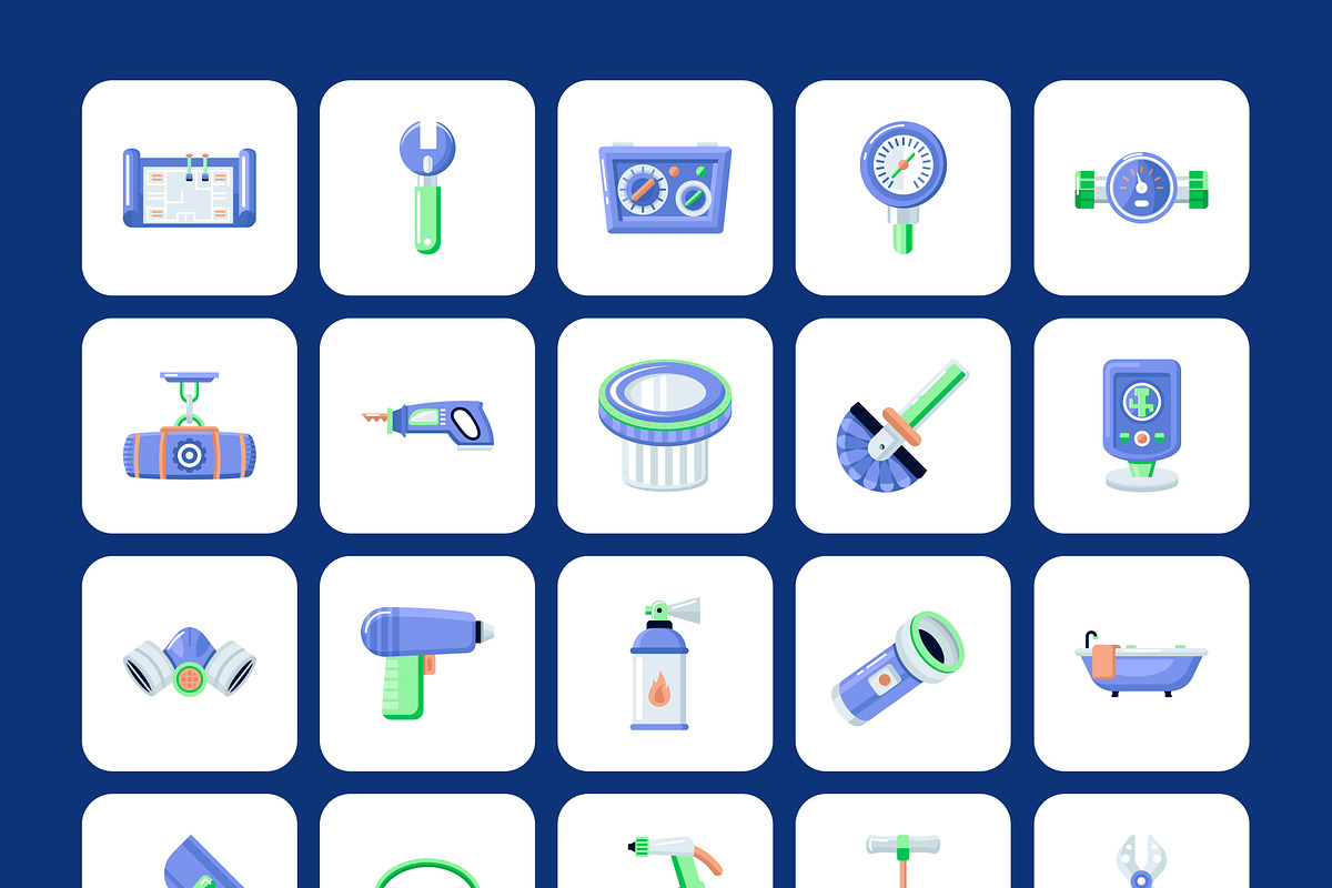 Plumbing Icon Art Set, a Work Illustration by Creative Stall (Photo 7 of 8)
