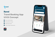 Ravel - Travel Booking App UI Kit, an UI Kit Template by iDoodle Studio (Thumbnail 1 of 4)