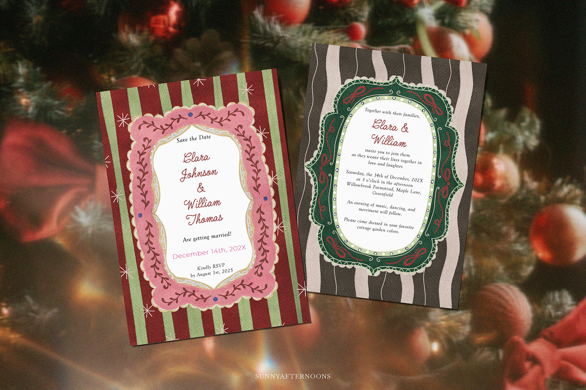Winter FOLK Frames & Backgrounds, a Decorative Illustration by SunnyAfternoons (Photo 4 of 15)