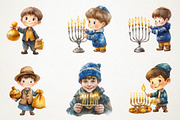 Menorah Boy, Hanukkah Art, Jewish, an Illustration by RobertsArt (Thumbnail 2 of 7)