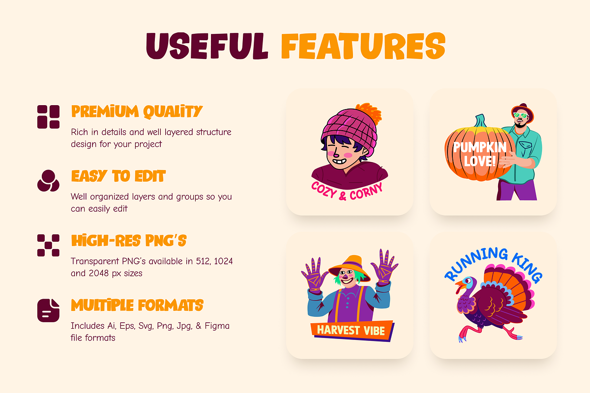 Thanksgiving Stickers Set, an Emoji Icon by Brickclay (Photo 2 of 8)