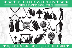 Golf Set Svg, Golf, Sports Svg