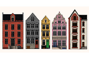 Amsterdam houses. Urban, an Illustration by Arthur Balitskiy