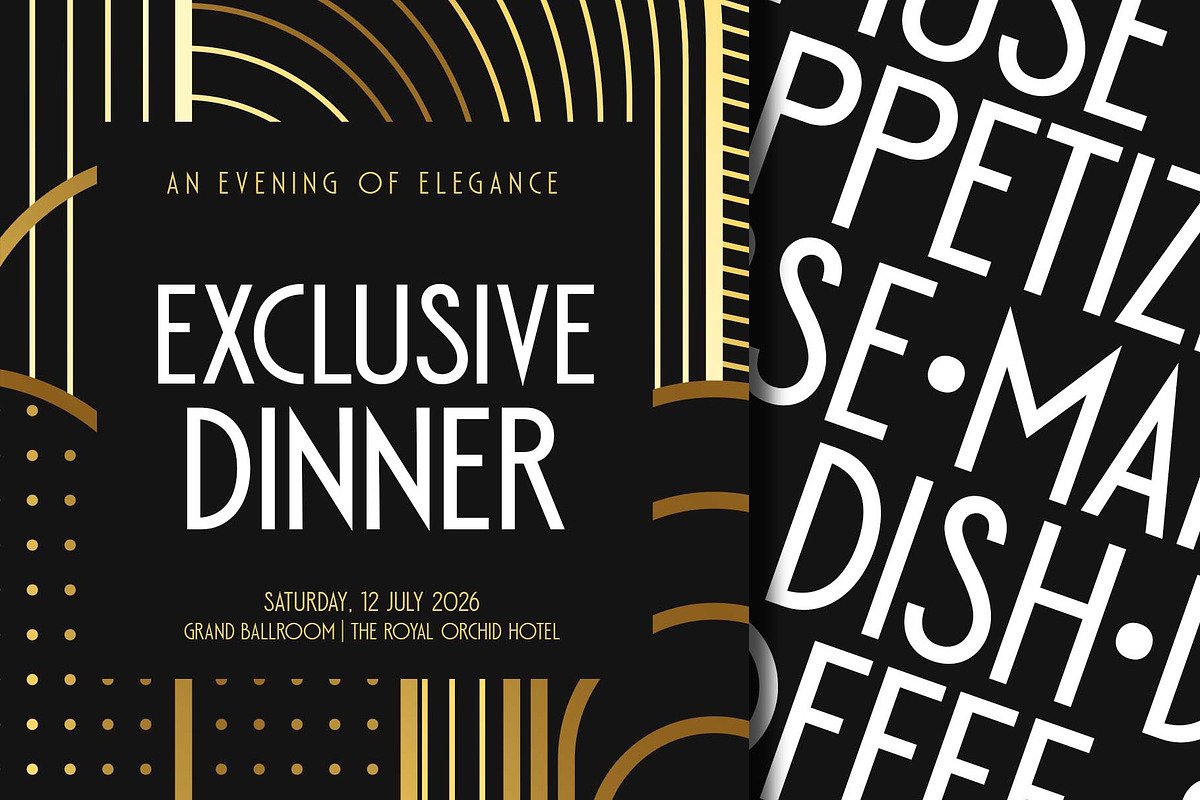 Art Deco Style - Emoritz, a Sans Serif Font by Novitype (Photo 3 of 14)