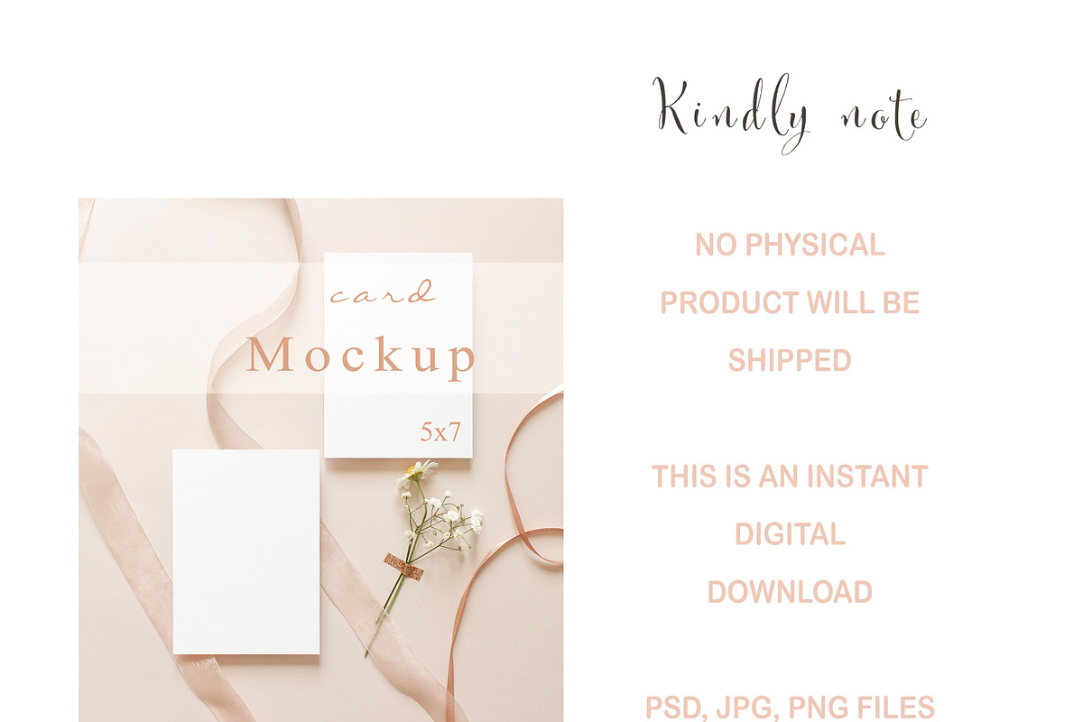 Card Mockup 5x7 Invitation Mockup, a Print Template by BirdieFrames (Photo 4 of 4)