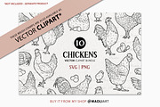 Chicken Hen Rooster Procreate Stamps, a Shape Add-On by MadliArt (Thumbnail 5 of 5)